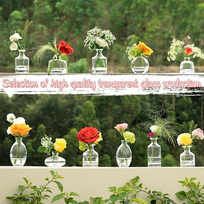 Bud Vases Set of 24, Glass Bud Vase in Bulk, Clear Bud Vases for Centerpieces, Small Vases Flowers Vintage Vases for Rustic Wedding Home Decor Floral Arrangements Mini Glass Bud Vase