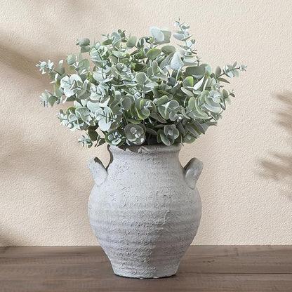 Ceramic Flower Vase, 7.36 Inch Rustic Farmhouse Vases Decorative Vintage Vase for Home Decor Table Living Room Kitchen Bedroom Shelf Mantel Wedding Centerpiece