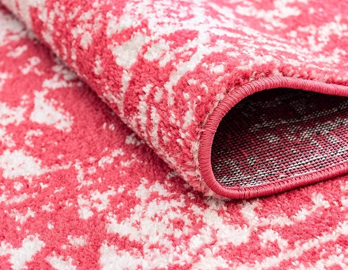 Rugs.com Arlington Collection Rug – 5' x 8' Oval Pink Medium-Pile Rug Perfect for Living Rooms, Large Dining Rooms, Open Floorplans