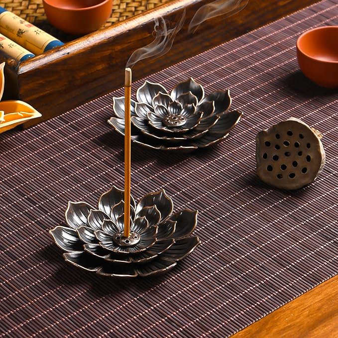 Incense Burner - Incense Stick Holder 6 Incense Holes with Detachable Ash Catcher