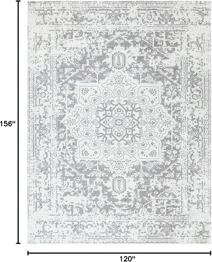 Rugs.com Arlington Collection Rug – 10' x 13' White Medium-Pile Rug Perfect for Living Rooms, Large Dining Rooms, Open Floorplans