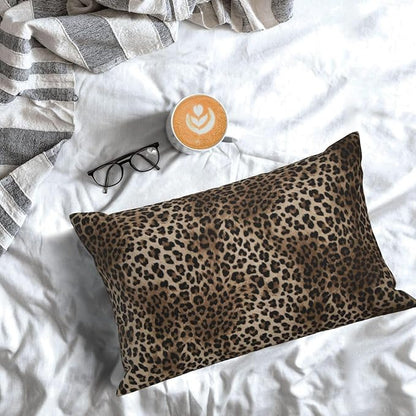 Brown Leopard Pillow Covers 12x20 Inch Set of 2 Cheetah Throw Pillows Skin Animal Print Pillow Cases Outdoor Farmhouse Soft Cotton Cushion Case Lumbar Modern Decorative Pillows for Couch Sofa