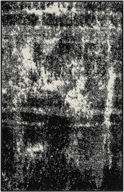 Keen Home Design Area Rugs - 2x3 Non-Shedding, Abstract Rugs for Kitchen, Living Room, Bedroom, Dining Room, Entryway - Size: 2' x 3', Abstract Black