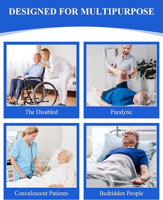 SPRING SEAON Patient Positioning Bed Pad with Handles – Transfer & Slide Sheet for Elderly Care, Waterproof Washable Draw Sheet for Hospital or Home Use, 46.5" x 38.5", 450 LBS Support,Black