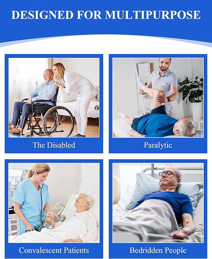 SPRING SEAON Patient Positioning Bed Pad with Handles – Transfer & Slide Sheet for Elderly Care, Waterproof Washable Draw Sheet for Hospital or Home Use, 46.5" x 38.5", 450 LBS Support,Black
