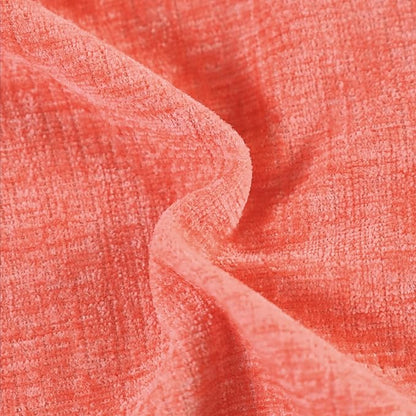 CaliTime Throw Pillow Covers Decorative 20 X 20 Inches Pack of 2 Cotton Thread Stitching Edges Solid Dyed Soft Chenille Cushion Cases for Couch Sofa Bed Living Room Farmhouse Living Coral