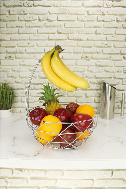 ROSYLINE Fruit basket banana hanger, removable banana hanger, home decoration (chrome)