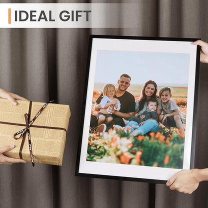 upsimples 18x24 Picture Frame Set of 5, Display Pictures 16x20 with Mat or 18 x 24 Without, Wall Gallery Poster Frames, Black