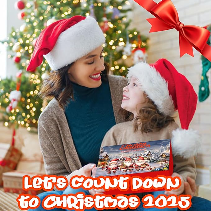 Gnome Christmas Advent Calendar 2025 Gifts Box for Adult Women Girls, 24 Day Christmas Countdown Calendar with Light-Up Handcraft Gnome Ornaments Decoration for Tree, Xmas Gifts for Women Girls Adults Friends