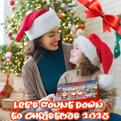Gnome Christmas Advent Calendar 2025 Gifts Box for Adult Women Girls, 24 Day Christmas Countdown Calendar with Light-Up Handcraft Gnome Ornaments Decoration for Tree, Xmas Gifts for Women Girls Adults Friends