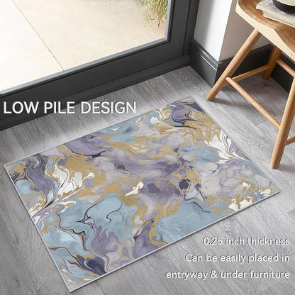 Marble Rugs for Living Room - Marble Swirl Rug, 6x8 Rug, Abstract Area Rug & Room Decor, Contemporary Modern Carpet & Home Decor, Washable Non Slip Anti Skid Rugs
