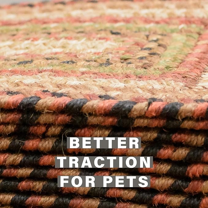 Homespice Gingerbread Jute Braided Stair Treads for Wooden Steps, Warm Country Decor, Set of 13, Brown 8x28 Rectangle Rug for Stairs - Easy to Clean, Tightly Stitched and Durable