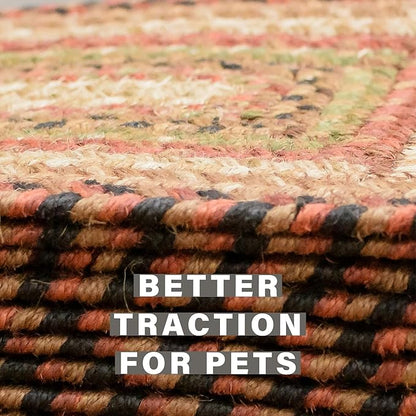 Homespice Gingerbread Jute Braided Stair Treads for Wooden Steps, Warm Country Decor, Set of 13, Brown 8x28 Rectangle Rug for Stairs - Easy to Clean, Tightly Stitched and Durable