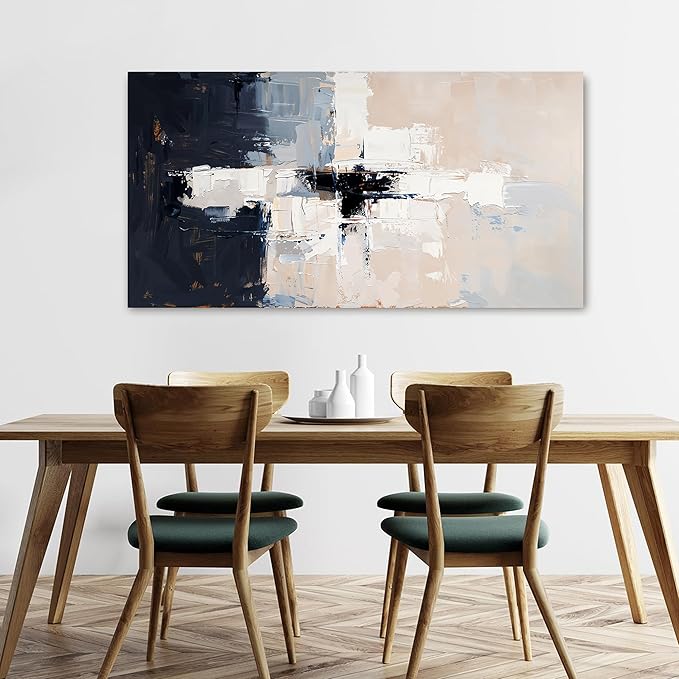 Abstract Wall Art Decor Large Wall Art Pictures for Living Room Oversized Black and White Wall Art Decor Abstract Canvas Art Wall Decor Modern White Wall Art Prints Bedroom Office Decor 35" X 70"