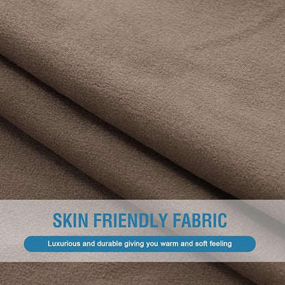 H.VERSAILTEX Fleece Couch Cushion Covers Stretch Couch Covers for 3 Cushion Couch Sofa Thick and Soft Couch Cushion Covers Washable (3 Seater Cushion Cover, Taupe)