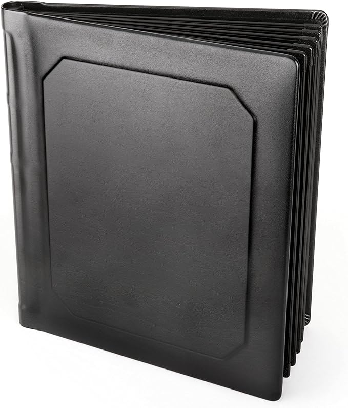 Tuscany Albums Professional Leatherette Bound Slip-in Photo Album, Holds 30 8x10 Photos (15 Page), Black