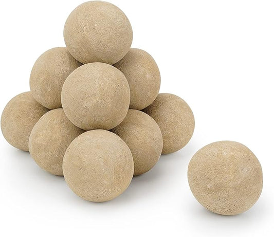 Stanbroil Ceramic Balls - 4” Round Fire Stones for Fire Pit Fire Bowl and Fireplace - Set of 12, Beige
