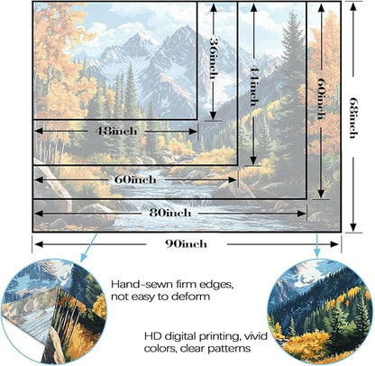kampdream Landscape Tapestry, Scenery Art Wall Tapestries, Nature Wall Decor for Bedroom Living Room Backdrop Colorado Peak Mountain Art 44×60 inches