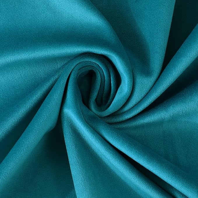 mixeoo Comfy Dark Turquoise Throw Pillow Covers Decorative Square Solid Thick Velvet Super Soft Cushion Cases Home Decor for Sofa Couch Living Room Chair, Set of 2, 18 x 18 Inch