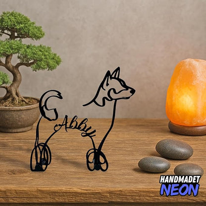 Personalized Rat Terrier Dog Minimalist Sculpture, Custom Pet Name Metal Desk Decor, Decorative Aesthetic Table Sign Gifts For Dogs Lovers, Kids Room, Home Office Decorations
