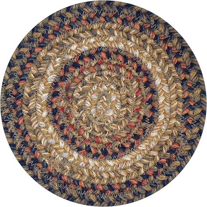 Homespice Russet Jute Braided Kitchen Trivets for Hot Dishes, Warm Country Decor, Set of 6, Multicolor 8" Round Heat Resistant Mat - Rich Colors, Easy to Clean, Durable and Protects Furniture
