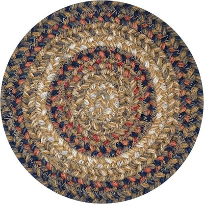 Homespice Russet Jute Braided Kitchen Trivets for Hot Dishes, Warm Country Decor, Set of 6, Multicolor 8" Round Heat Resistant Mat - Rich Colors, Easy to Clean, Durable and Protects Furniture
