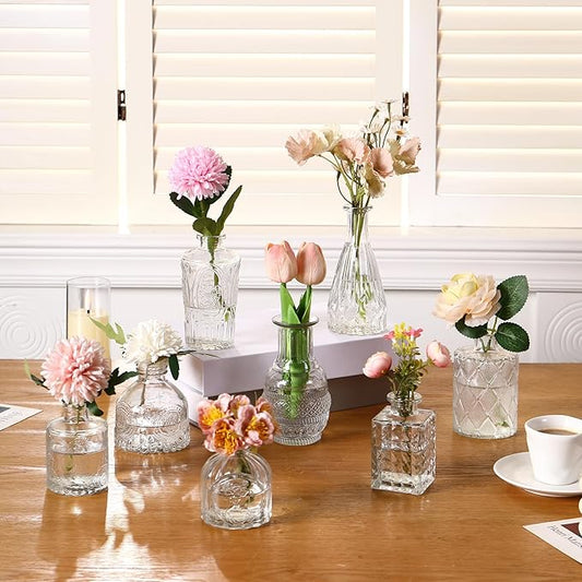 Glass Bud Vases Set of 48, Clear Small Vases for Centerpieces, Small Glass Vase for Flowers, Vintage Bud Vase in Bulk for Wedding, Party, Events, Reception, Home Decor