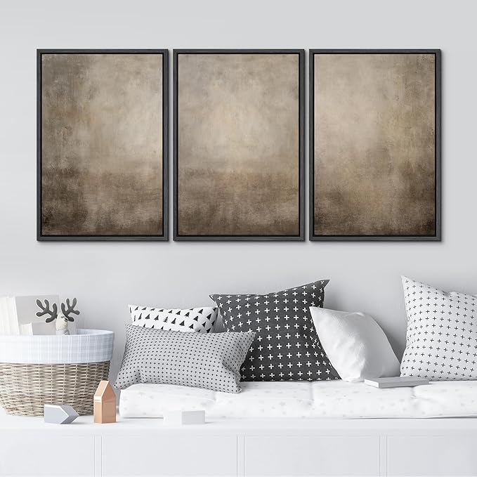 MUDECOR Framed Wall Art Print Set Neutral Abstract Landscape Illustrations Modern Art Boho Decorative Colorful Chic for Living Room, Bedroom, Office - 16"x24"x3 Black
