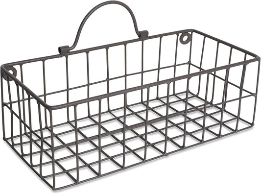 DII Farmhouse Vintage Décor, Wire Wall Basket, Assorted, Gray, 2 Piece