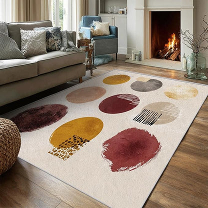Boho Rug, 6x8 Area Rugs Ethnic Geometric Modern Abstract Pattern for Living Room, Bedroom, Boho Home Decor Accessories Indoor Carpet, Non Slip & Machine Washable