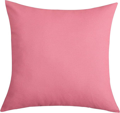 TangDepot Handmade Decorative Solid 100% Cotton Canvas Throw Pillow Covers/Pillow Shams, (22"x22", Pink)