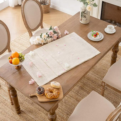 Shatex Jute Placemats Set of 4,20x20Inch Retangle Placemat for Kitchen Dining Table Wedding Party Ceremony，Off-White