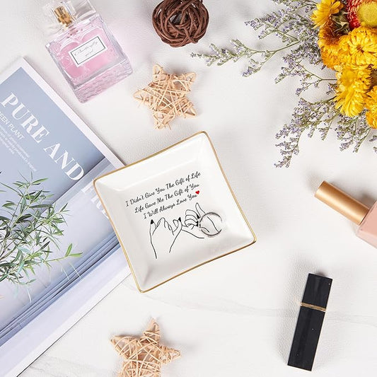 Daughter in Law Gifts Stepdaughter Bonus Daughter Gifts Trinket Dish, Birthday Christmas for Daughter in Law Bonus Daughter Stepdaughter - Life Gave Me The Gift of You