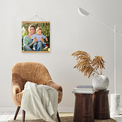 SZDHHH Custom Photo Prints with Magnetic Hanger Frame Canvas Poster Prints With Your Photos Personalized Hanging Poster Pictures Wall Art Decor Framed for Home Decor Gifts Keepsakes (16" Lx16 W)