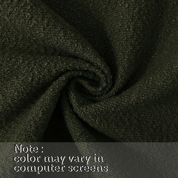 Jeneoo Sage Green Decorative Square Thick Throw Pillow Covers Fine Textured Olive Boucle Couch Cushion Cases for Sofa Living Room Decor, Set of 2, 18 x 18 Inch