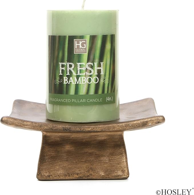 Hosley Square Pillar Candle Holders & Incense Stick Holder for Modern Ritual Accessories for Mindful Living Ideal for Home Décor, Office, Livingroom, Spa