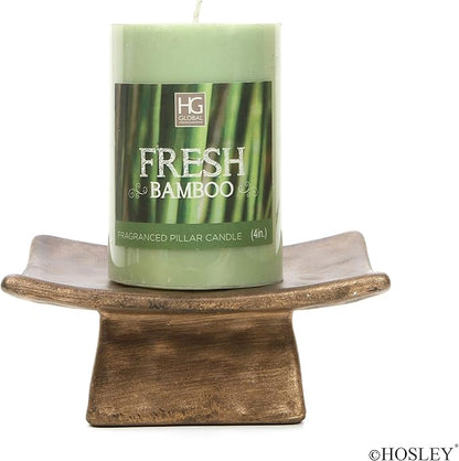 Hosley Square Pillar Candle Holders & Incense Stick Holder for Modern Ritual Accessories for Mindful Living Ideal for Home Décor, Office, Livingroom, Spa