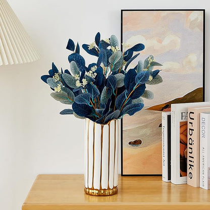 White Ceramic Flower Vase, Modern Home Decor, Large for Pampas Grass