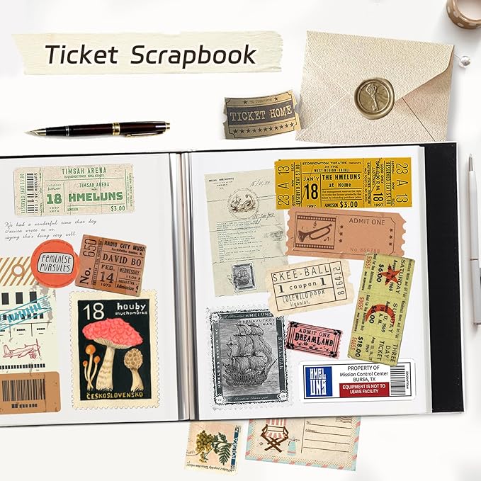RECUTMS Scrapbook Photo Album 60 Pages Handmade DIY 4x6 5x7 8x10 Photos of Any Size, Button Grain Leather Cover of Wedding Self Adhesive Photo Album Baby Picture Book Family Scrapbook Picture Album