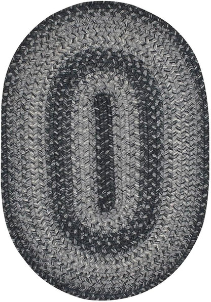 Homespice Flint Hill Jute Braided Placemats, Warm Primitive Decor, Set of 4, Grey 13x19 Oval Table Mats - Vibrant Colors, Durable, Easy to Clean and Protects Furniture