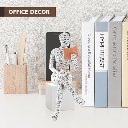 GRAPMKTG Home Decor Pulp Reading Women Thinker Statue Aesthetic Sculpture Room Decor Modern Abstract Decoration on Shelf Table Desk for Living Room Office Bedroom B