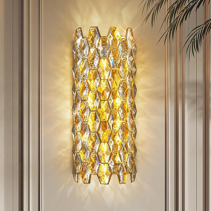 Crystal Wall Sconces,Modern Gold Wall Light Fixtures,Luxury Indoor Wall Lamp,Vanity Wall Mount Lamps for Living Room,Bedroom,Bathroom,Bedside,Hallway,Stairway