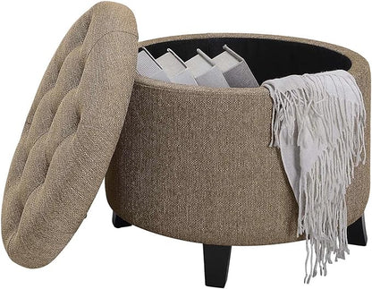 Convenience Concepts Designs4Comfort Storage Ottoman, Sandstone Fabric