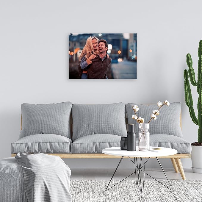 YYYYHPP Canvas Prints with Your Photos, Personalized Photo to Canvas Wall Art,Canvas Printing for Wedding, Family, Baby, Pets, Home Office Decor, Wrapped Frame 36"x24"