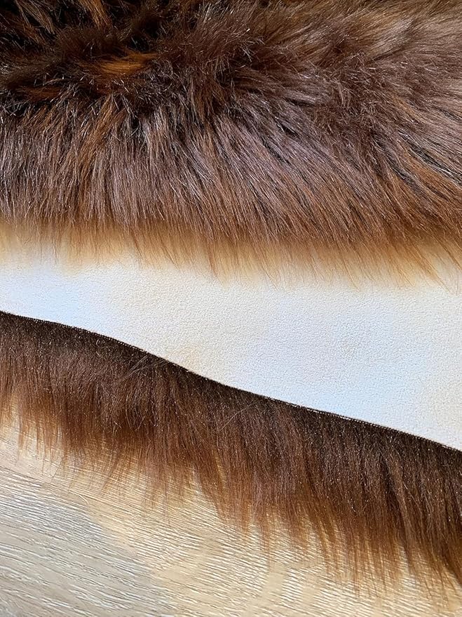 LAMBZY Faux Sheepskin Super Soft Hypoallergenic Silky Shag Rug for Living Room, Kids Room, Sofa (Duo Decto 12 Pelts 6'x12', Brown)