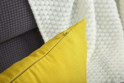 TangDepot Handmade Decorative Solid 100% Cotton Canvas Throw Pillow Covers/Pillow Shams, (20"x20", Deep Yellow), 1 Count (Pack of 1)