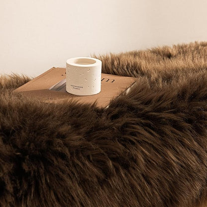 Ashler Faux Fur Rug - Fluffy Shaggy 2 x 3 Feet Rectangle Sheepskin Fur, Dark Coffee Fuzzy Machine Washable Shag, Nursery Decor Throw for Bedroom, Living Room