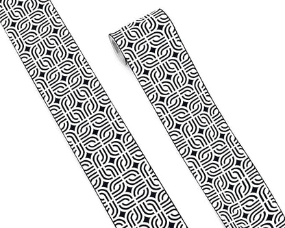 FLFK Mirror Frame Border - Black and White Peel and Stick Wall Borders Wallpaper Decal Trim Tape Geometric Pattern 4" x 240"