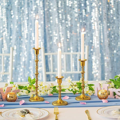 Brass Candlestick Holders Vintage: Tall Gold Taper Candle Holder Set of 30 Antique Candle Stick Holders for Christmas Wedding Centerpieve Living Room Mantle Home Decor Bridal Shower