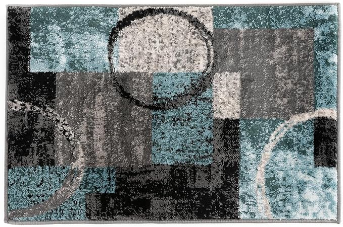 Rugshop Contemporary Abstract Circle Design Soft Area Rug 2' x 3' Gray
